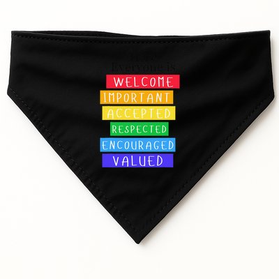 Here Everyone Is Welcome Important Idaho Teacher Funny USA-Made Doggie Bandana