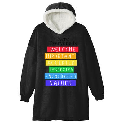 Here Everyone Is Welcome Important Idaho Teacher Funny Hooded Wearable Blanket