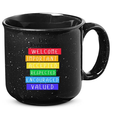 Here Everyone Is Welcome Important Idaho Teacher Funny 15oz Campfire Ceramic Mug