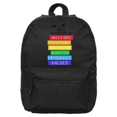 Here Everyone Is Welcome Important Idaho Teacher Funny 16 in Basic Backpack