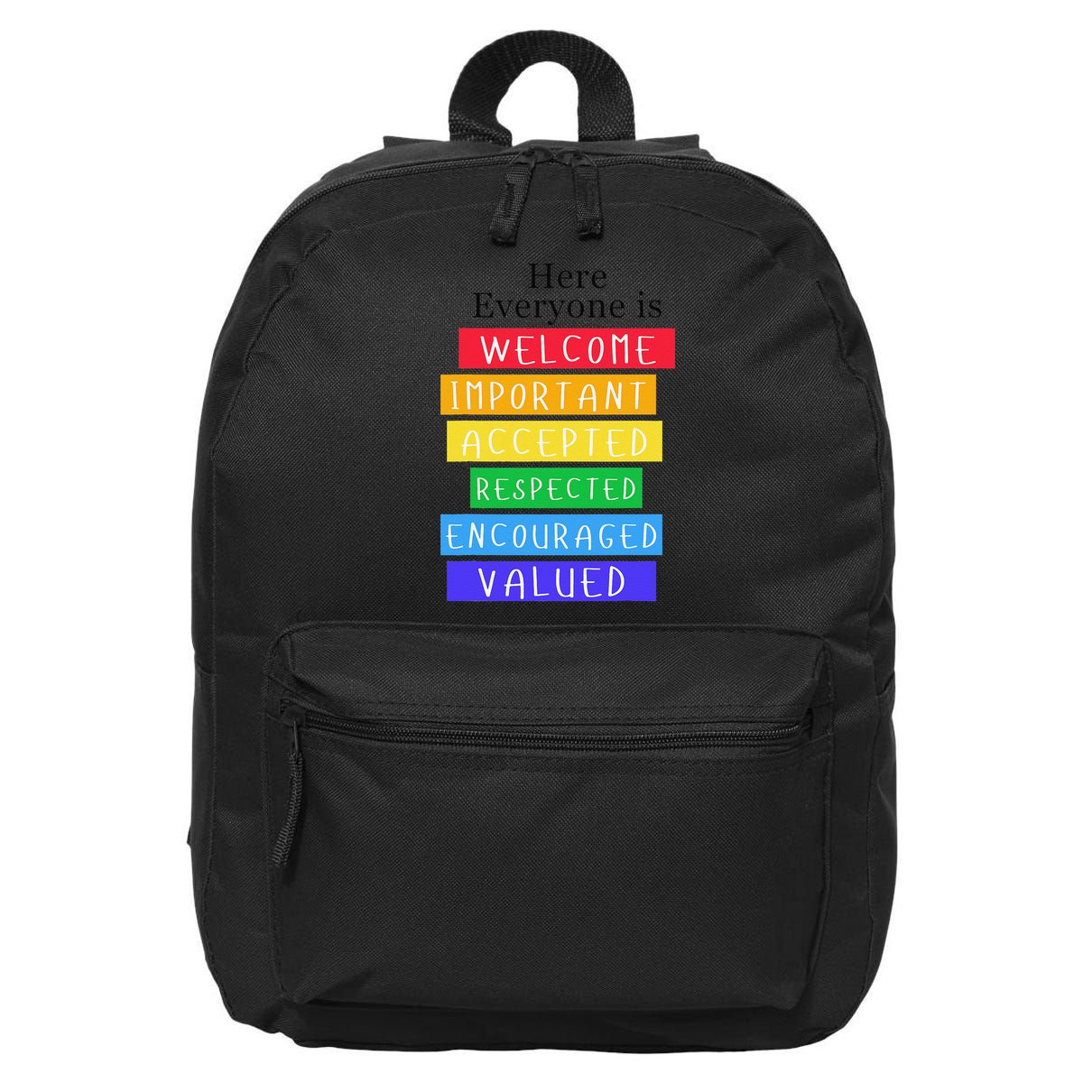 Here Everyone Is Welcome Important Idaho Teacher Funny 16 in Basic Backpack