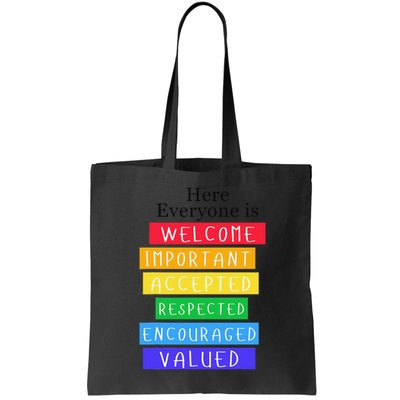 Here Everyone Is Welcome Important Idaho Teacher Funny Bag