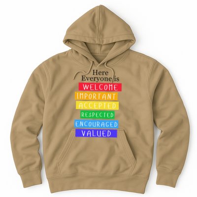 Here Everyone Is Welcome Important Idaho Teacher Funny Hoodie