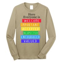 Here Everyone Is Welcome Important Idaho Teacher Funny Long Sleeve Shirt