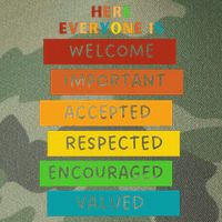 Here Everyone Is Welcome Important Accepted Respect Teacher Legacy Tie Dye Trucker Hat