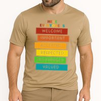 Here Everyone Is Welcome Important Accepted Respect Teacher Cooling Performance Crew T-Shirt