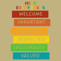 Here Everyone Is Welcome Important Accepted Respect Teacher Cooling Performance Crew T-Shirt