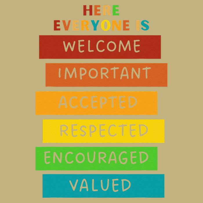 Here Everyone Is Welcome Important Accepted Respect Teacher Button