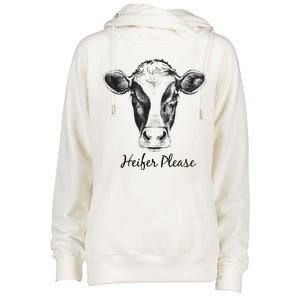 Heifer Please Funny Cow Womens Funnel Neck Pullover Hood