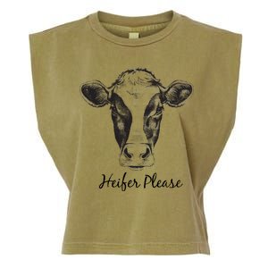 Heifer Please Funny Cow Garment-Dyed Women's Muscle Tee