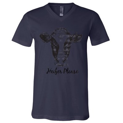 Heifer Please Funny Cow V-Neck T-Shirt