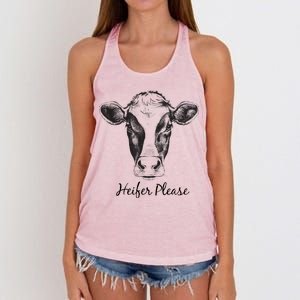 Heifer Please Funny Cow Women's Knotted Racerback Tank