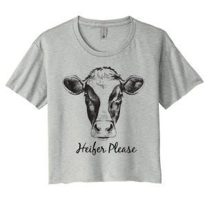 Heifer Please Funny Cow Women's Crop Top Tee