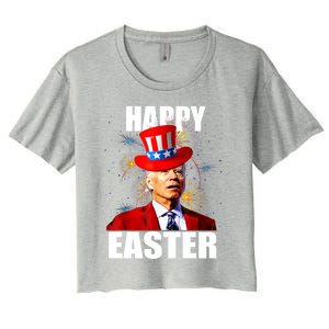 Happy Easter Joe Biden 4th Of July Memorial Independence Day Great Gift Women's Crop Top Tee