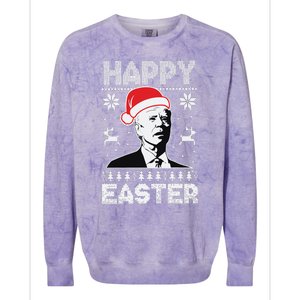 Happy Easter Joe Biden Funny Confused Joe Biden Ugly Christmas Colorblast Crewneck Sweatshirt