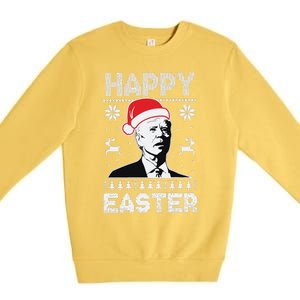 Happy Easter Joe Biden Funny Confused Joe Biden Ugly Christmas Premium Crewneck Sweatshirt