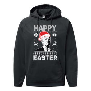 Happy Easter Joe Biden Funny Confused Joe Biden Ugly Christmas Performance Fleece Hoodie