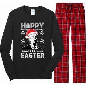 Happy Easter Joe Biden Funny Confused Joe Biden Ugly Christmas Long Sleeve Pajama Set