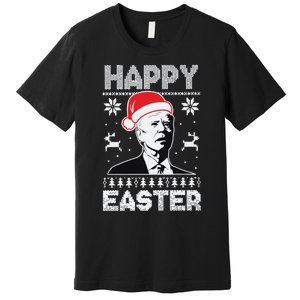 Happy Easter Joe Biden Funny Confused Joe Biden Ugly Christmas Premium T-Shirt