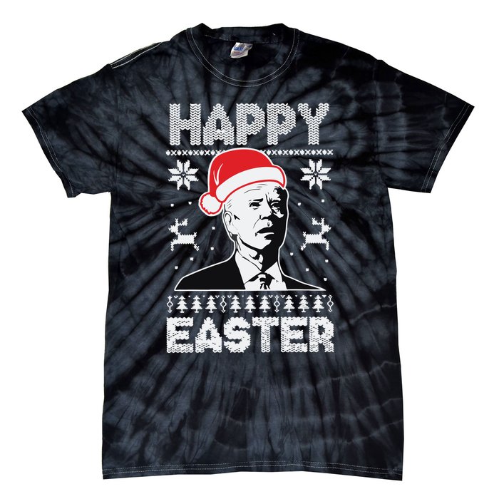 Happy Easter Joe Biden Funny Confused Joe Biden Ugly Christmas Tie-Dye T-Shirt