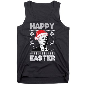 Happy Easter Joe Biden Funny Confused Joe Biden Ugly Christmas Tank Top