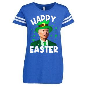 Happy Easter Joe Biden Leprechaun Shamrock St Patrick's Day  Enza Ladies Jersey Football T-Shirt