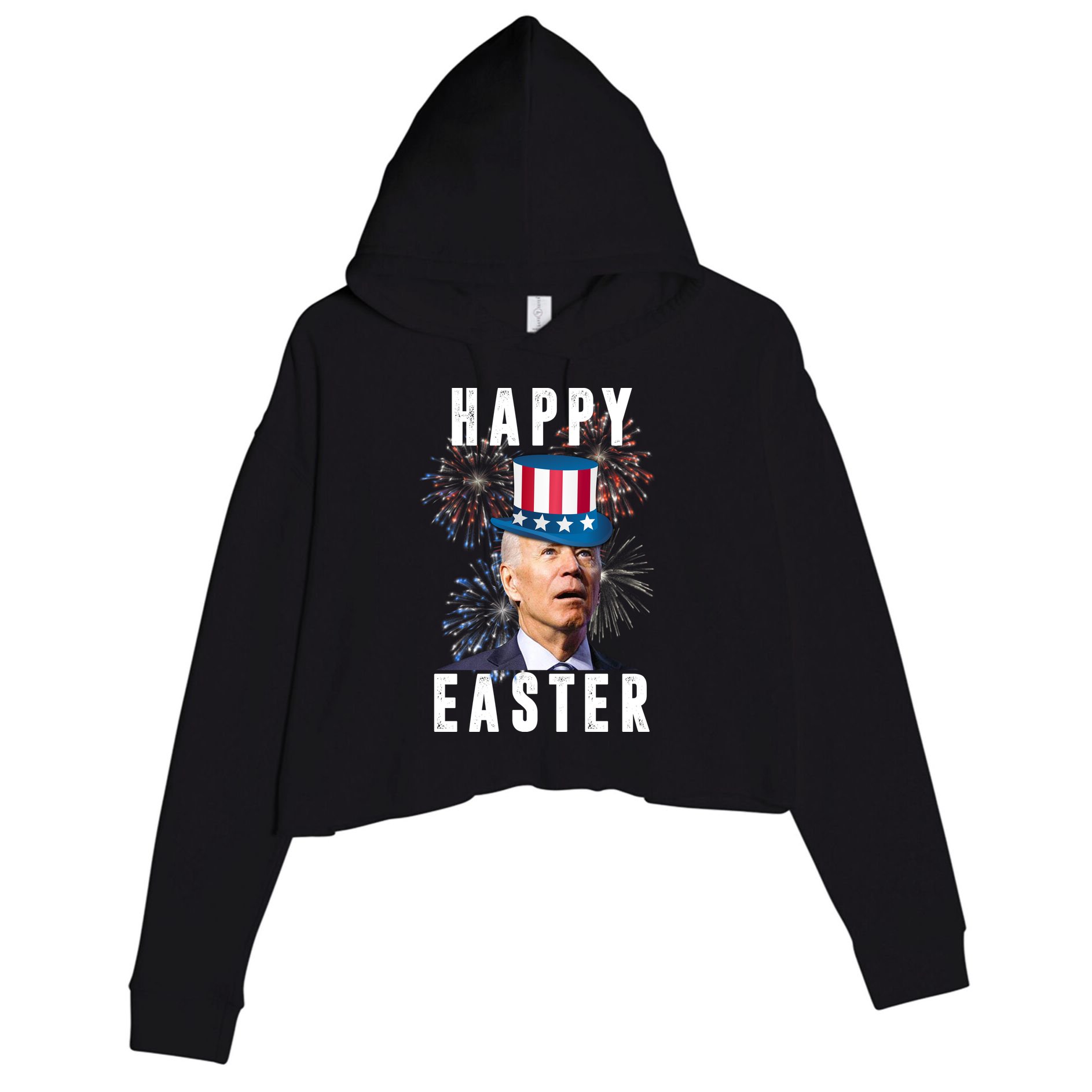 Happy Easter Joe Biden Funny 4th Of July Crop Fleece Hoodie