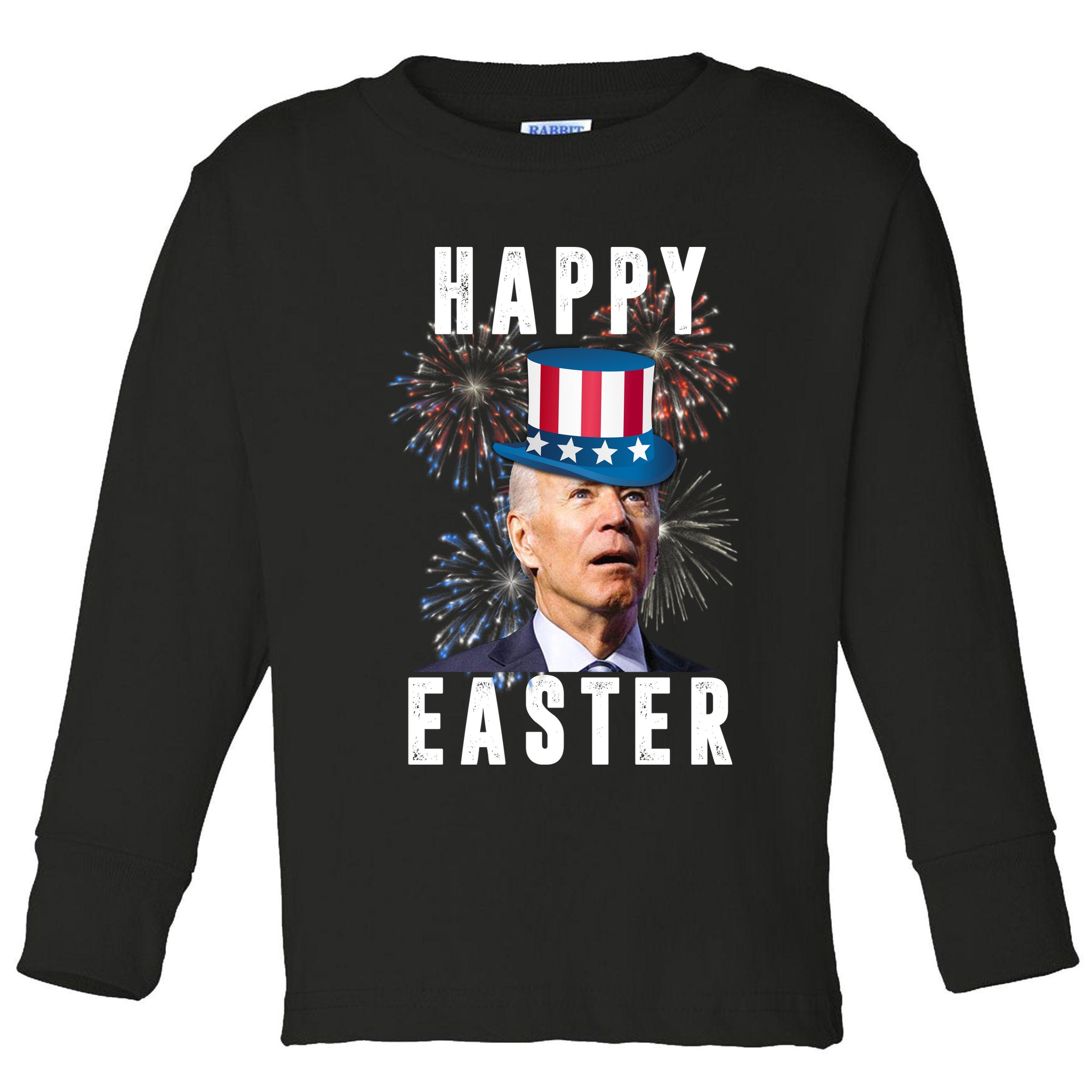 Happy Easter Joe Biden Funny 4th Of July Toddler Long Sleeve Shirt