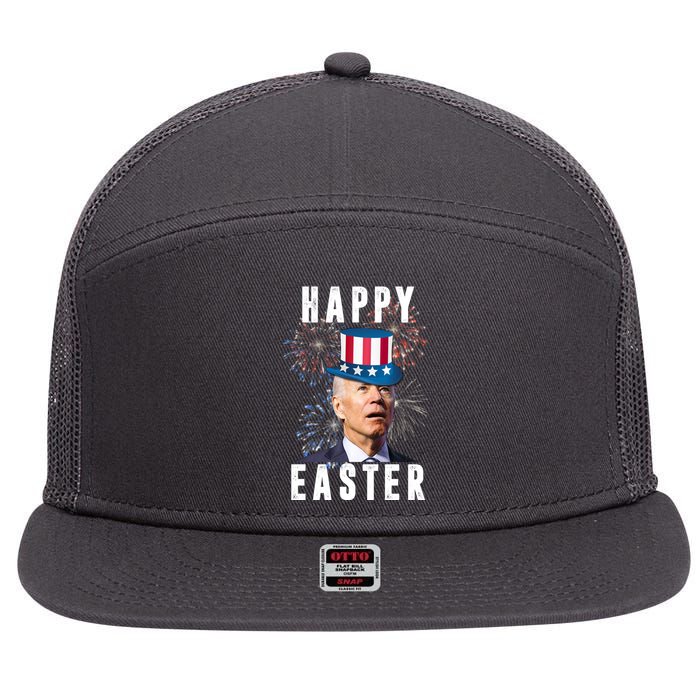 Happy Easter Joe Biden Funny 4th Of July 7 Panel Mesh Trucker Snapback Hat