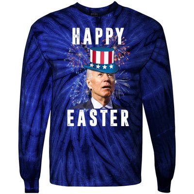 Happy Easter Joe Biden Funny 4th Of July Tie-Dye Long Sleeve Shirt