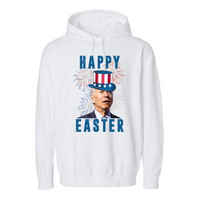 Happy Easter Joe Biden Funny 4th Of July Garment-Dyed Fleece Hoodie