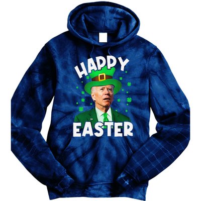 Happy Easter Joe Biden Leprechaun Shamrock St Patrick's Day Tie Dye Hoodie