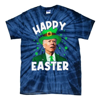 Happy Easter Joe Biden Leprechaun Shamrock St Patrick's Day Tie-Dye T-Shirt