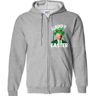 Happy Easter Joe Biden Leprechaun Shamrock St Patrick's Day Full Zip Hoodie