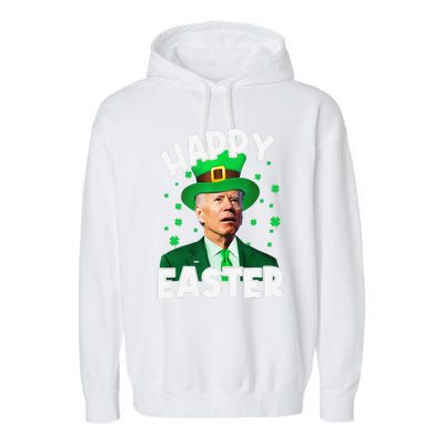 Happy Easter Joe Biden Leprechaun Shamrock St Patrick's Day Garment-Dyed Fleece Hoodie