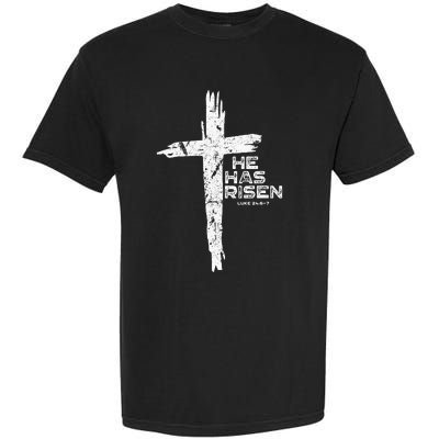 Happy Easter Jesus He Has Risen Religious Christian Garment-Dyed Heavyweight T-Shirt