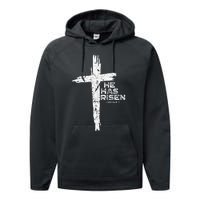 Happy Easter Jesus He Has Risen Religious Christian Performance Fleece Hoodie