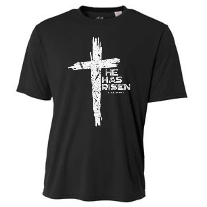 Happy Easter Jesus He Has Risen Religious Christian Cooling Performance Crew T-Shirt