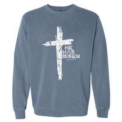 Happy Easter Jesus He Has Risen Religious Christian Garment-Dyed Sweatshirt