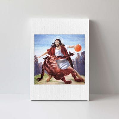 Happy Easter Jesus Satan Basketball Canvas