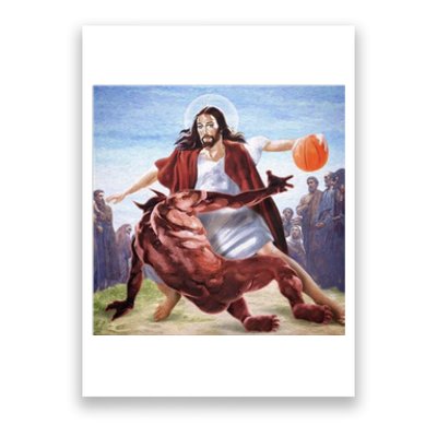 Happy Easter Jesus Satan Basketball Poster