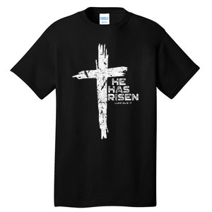 Happy Easter Jesus He Has Risen Religious Christian Tall T-Shirt