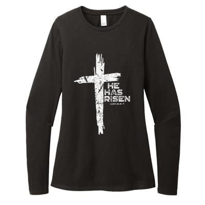 Happy Easter Jesus He Has Risen Religious Christian Womens CVC Long Sleeve Shirt