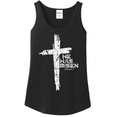 Happy Easter Jesus He Has Risen Religious Christian Ladies Essential Tank