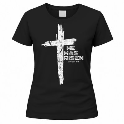 Happy Easter Jesus He Has Risen Religious Christian Women's T-Shirt