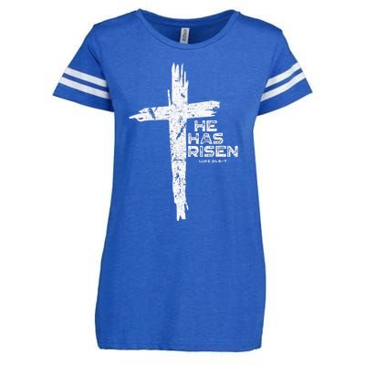 Happy Easter Jesus He Has Risen Religious Christian Enza Ladies Jersey Football T-Shirt