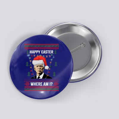 Happy Easter Joe Biden Xmas Lights Ugly Christmas Sweater Gift Button