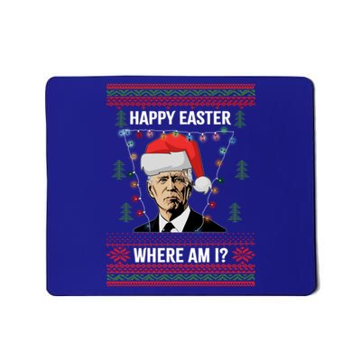 Happy Easter Joe Biden Xmas Lights Ugly Christmas Sweater Gift Mousepad