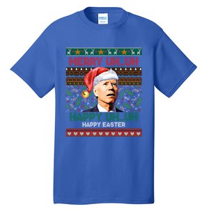 Happy Easter Joe Biden Merry Uh Uh Ugly Christmas Gift Tall T-Shirt