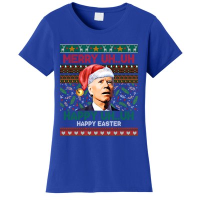 Happy Easter Joe Biden Merry Uh Uh Ugly Christmas Gift Women's T-Shirt